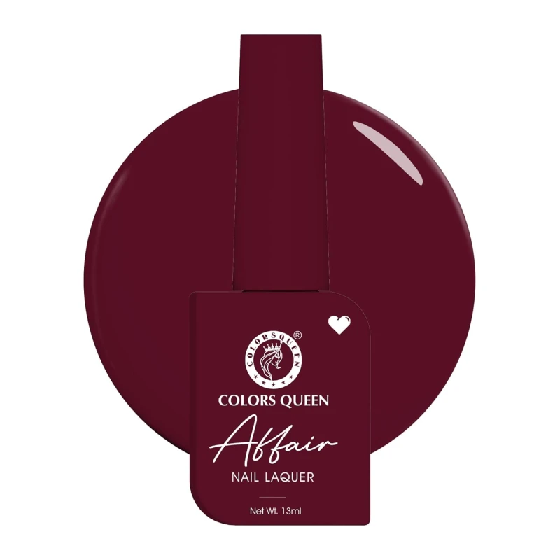 Colors Queen Affair Nail Polish - 01 - Regal Ruby, 13ml | Rich Pigmentation, Quick Drying, Long Lasting Nail Paint | Chip Resistant, No Harmful Chemicals, Semi Matte Nail Polish for Women thumbnail 2